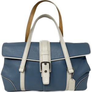 Coach Leather Purse - Vintage - Light Blue & White Preowned